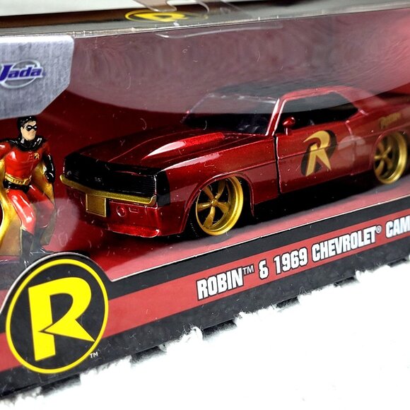 DC Superhero Robin Die Cast Figure Red GM 1969 Chevy Camaro Collectible Display - Picture 1 of 6